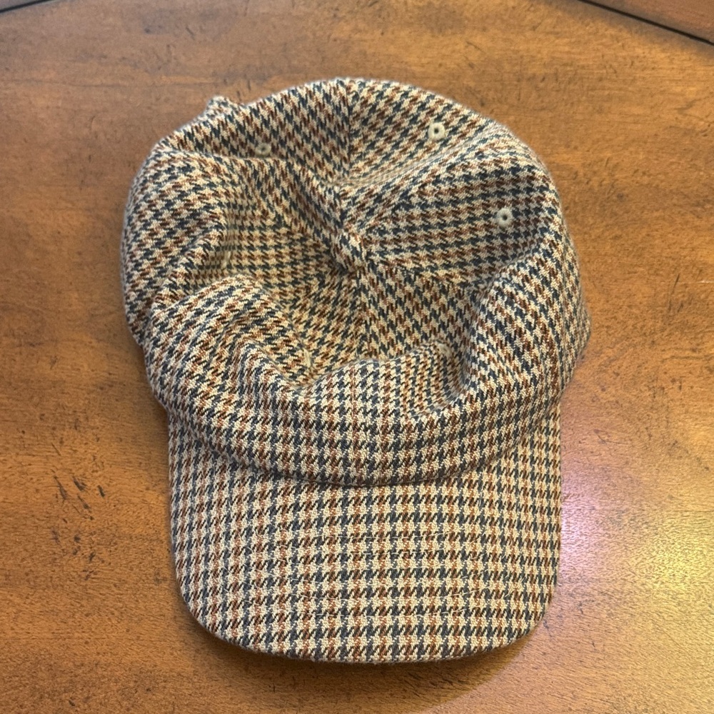 Brixton Tan and Brown Houndstooth Hat